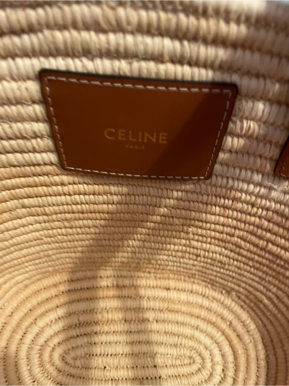 Celine Classic Panier Braided Triomphe in Raffia and Calfskin with dust bag - Picture 12 of 16